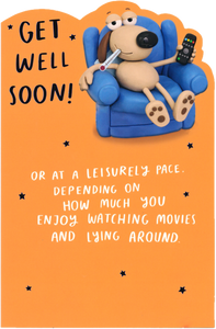 GET WELL SOON CARD DOG ON SOFA