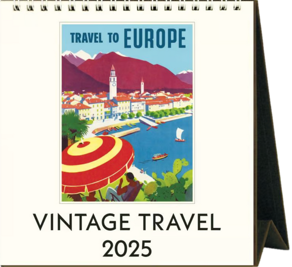 2025 DESK CALENDAR CAVALLINI VINTAGE TRAVEL