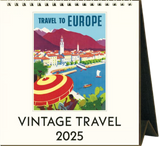 2025 DESK CALENDAR CAVALLINI VINTAGE TRAVEL