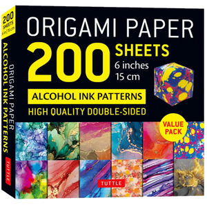 ALCOHOL INK PATTERNS ORIGAMI PAPER 200 SHEETS 15CM