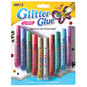 AMOS CLASSIC GLITTER GLUE 10 PACK