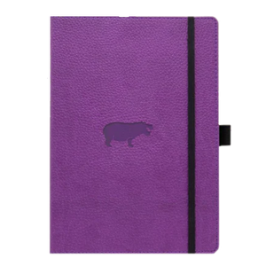 PURPLE HIPPO A5+ LINED WILDLIFE NOTEBOOK