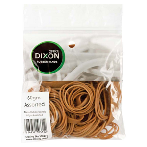 DIXON ASSORTED RUBBER BANDS 60GM