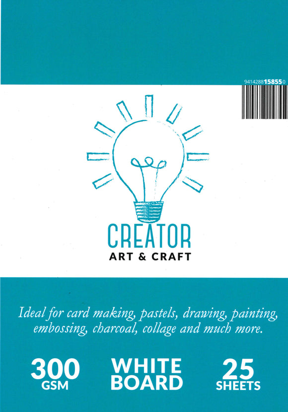 CREATOR  A4 WHITE CRAFT PAD 300GSM