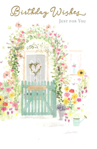 BIRTHDAY CARD FLORAL ARCHWAY