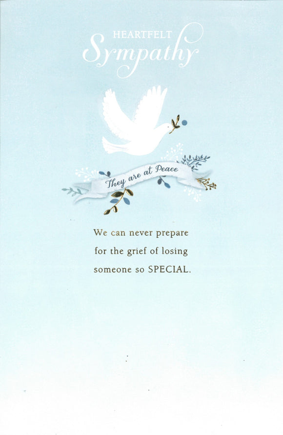 SYMPATHY CARD DOVE WITH BANNER