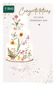 WEDDING CARD RHS FLORAL CAKE