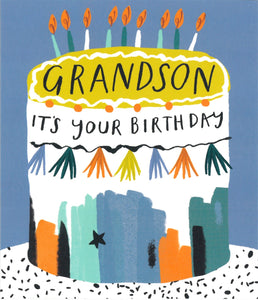 BIRTHDAY CARD GRANDSON CAKE