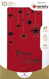 CHRISTMAS BOXED CARDS JOHN SANDS GOLD STARS 10 PACK