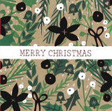 CHRISTMAS BOXED CARDS KRAFT FOLIAGE 10 PACK