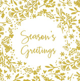 CHRISTMAS BOXED CARDS GOLD SEASON'S GREETINGS 10 PACK