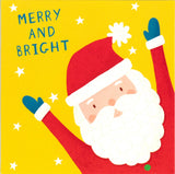 CHRISTMAS BOXED CARDS MINI MERRY AND BRIGHT SANTA 10 PACK