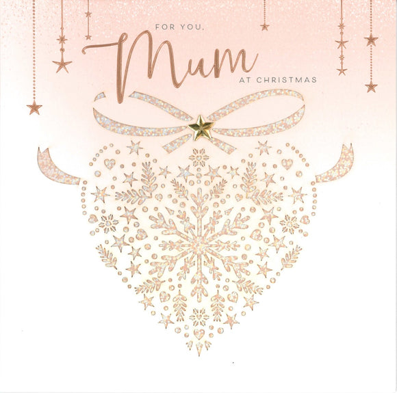 CHRISTMAS CARD MUM LASER CUT HEART