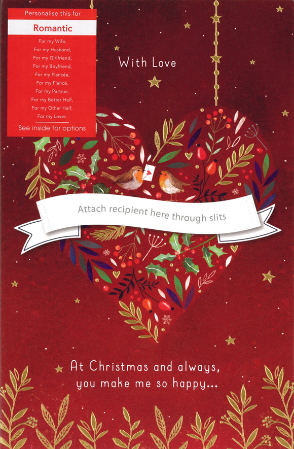 CHRISTMAS CARD PERSONALISED HEART