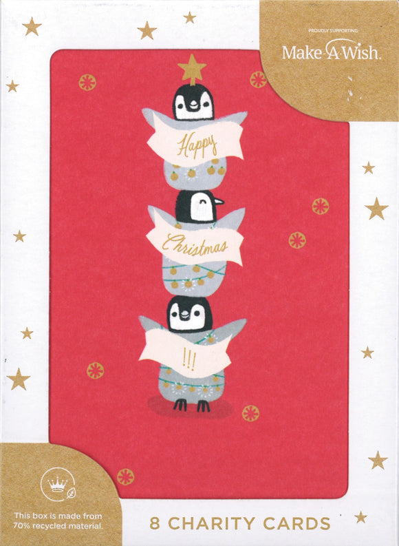 CHRISTMAS BOXED CARDS PENGUINS 8 PACK