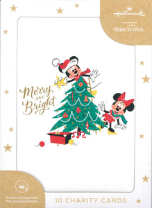 CHRISTMAS BOXED CARDS MICKEY MOUSE 10 PACK