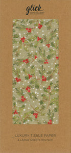 CHRISTMAS TISSUE PAPER GOLDEN SPRIGS