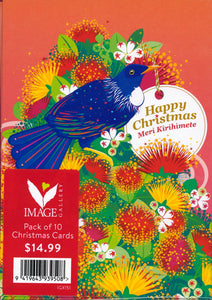 CHRISTMAS BOXED CARDS TUI POHUTUKAWA 10 PACK