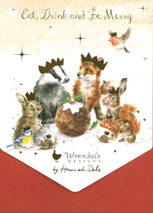 CHRISTMAS BOXED CARDS WRENDALE 'THE CHRISTMAS PARTY' 8 PACK