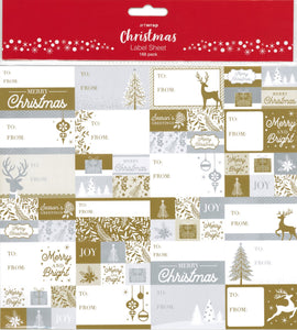 CHRISTMAS LABEL SHEET FORMAL 168PK