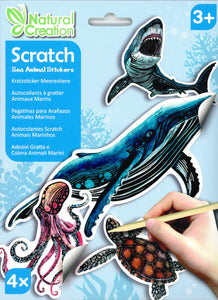 SCRATCH ART STICKERS - SEA ANIMALS