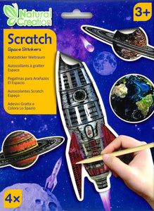 SCRATCH ART STICKERS - SPACE