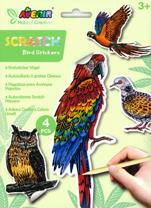 SCRATCH ART STICKERS - BIRDS