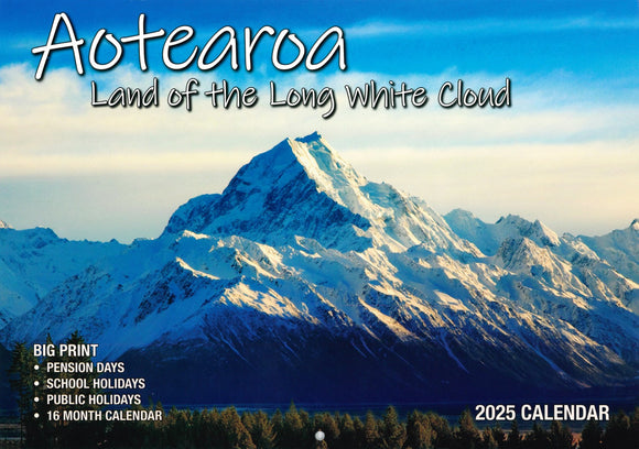 2025 CALENDAR AOTEAROA BIG PRINT