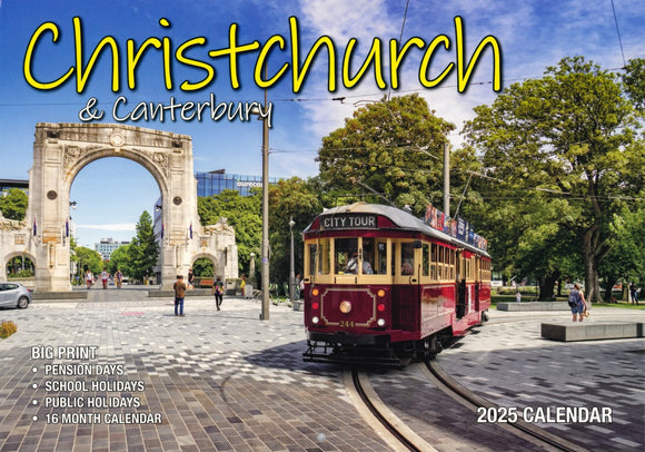 2025 CALENDAR CHRISTCHURCH & CANTERBURY BIG PRINT