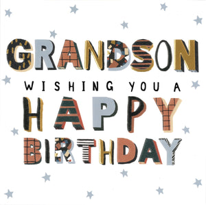 BIRTHDAY CARD GRANDSON LETTERING