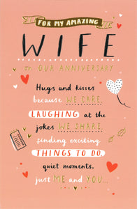 ANNIVERSARY CARD WIFE HAND LETTERING