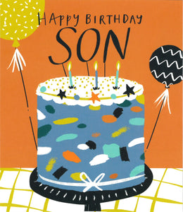 BIRTHDAY CARD SON CAKE