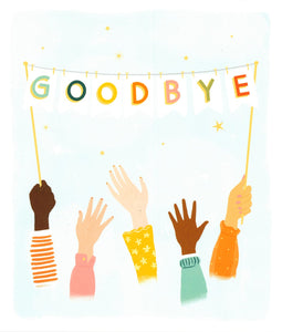 LARGE CARD FAREWELL HANDS WAVING