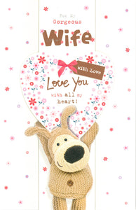 BIRTHDAY CARD WIFE BOOFLES HOLDING HEART