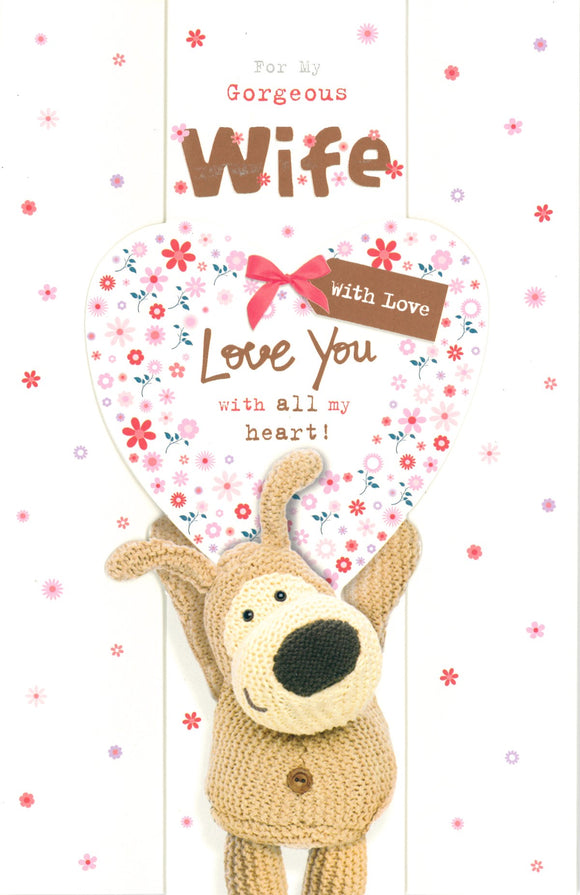 BIRTHDAY CARD WIFE BOOFLES HOLDING HEART