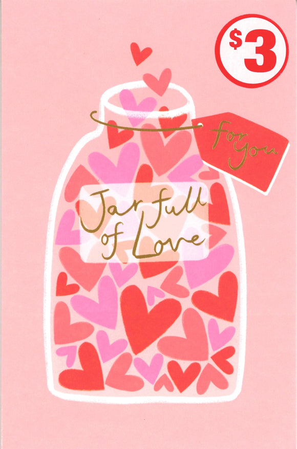 VALENTINES CARD JAR FULL OF LOVE