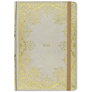 2025 DIARY COMPACT GILDED IVORY 16-MONTH WEEKLY PLANNER