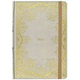 2025 DIARY COMPACT GILDED IVORY 16-MONTH WEEKLY PLANNER