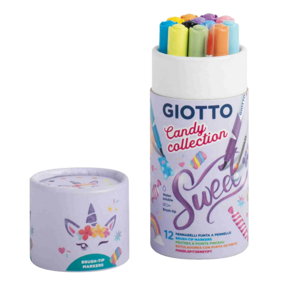 CANDY COLLECTION TURBO SOFT BRUSH MARKERS TUBE 12