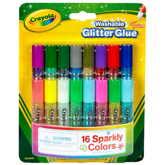 CRAYOLA WASHABLE GLITTER GLUE 16 PACK