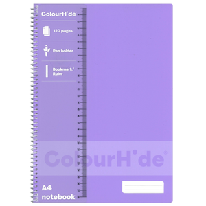 COLOURHIDE A4 120 PAGE NOTEBOOK - LAVENDER