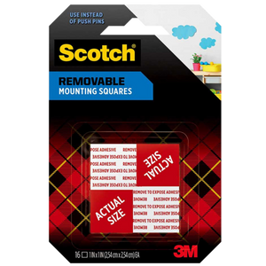 SCOTCH REMOVABLE MOUNTING SQUARES PK16