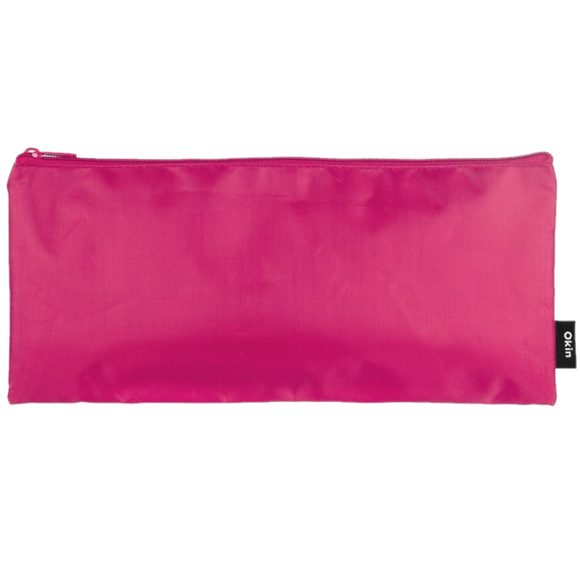 OKIN LONG FLAT PINK PENCIL CASE 34X15CM