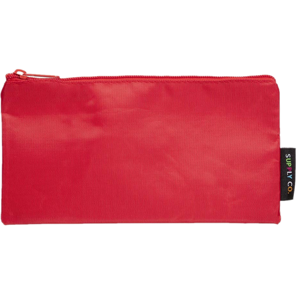 SUPPLY CO RED FLAT PENCIL CASE