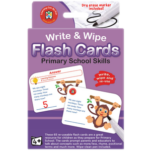 WRITE & WIPE PRIMARY SCHOOL SKILLS FLASHCARDS WITH MARKER