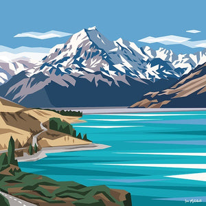 BLANK MINICARD 'MT COOK, LAKE PUKAKI 2'