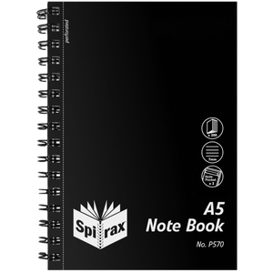 SPIRAX 570 BLACK A5 200-PAGE NOTEBOOK