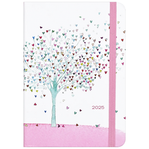 2025 DIARY COMPACT TREE OF HEARTS 16-MONTH WEEKLY PLANNER