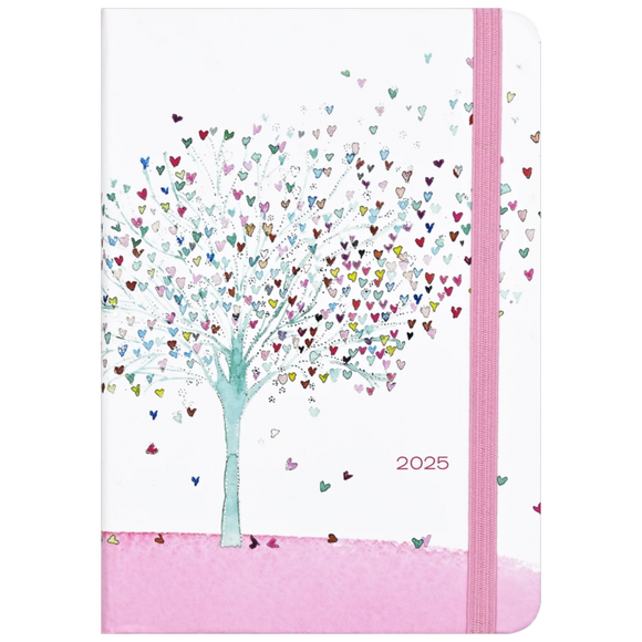 2025 DIARY COMPACT TREE OF HEARTS 16-MONTH WEEKLY PLANNER