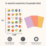 2025 DIARY MONTLHY PLANNER TRIO PAINTER'S PALETTE - 17 MONTHS